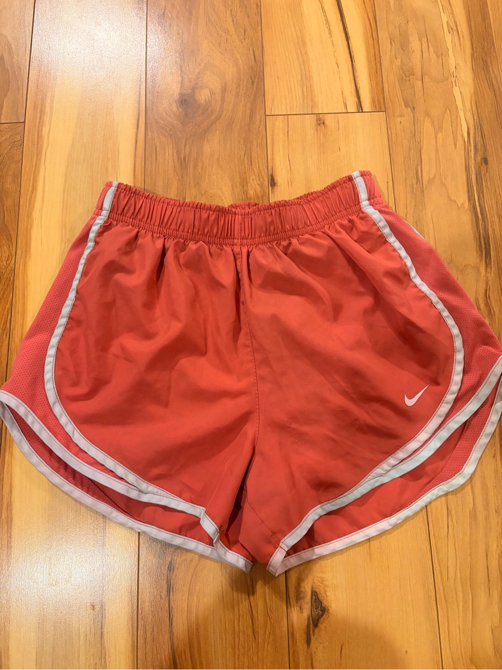 Nike Coral Athletic Running Shorts with White Trim